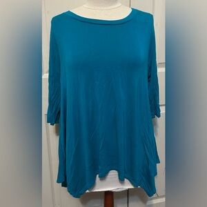 Green Envelope Teal Women's short sleeve Top size 1X